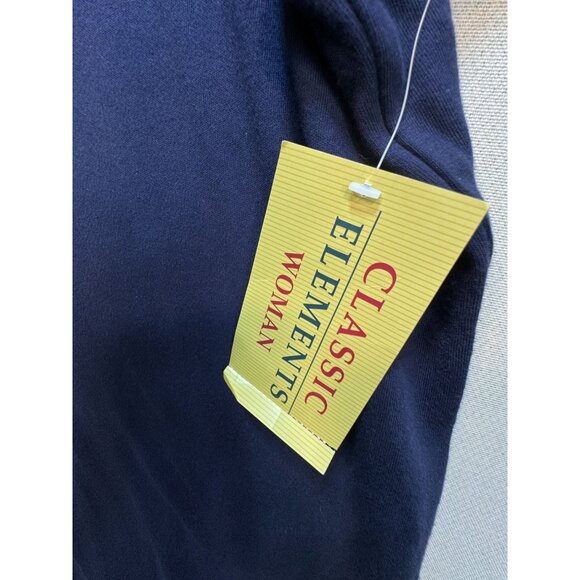 NEW Classic Elements Womens 2 Button Up Cardigan Size 24-26W Navy Embroidered - Picture 5 of 10